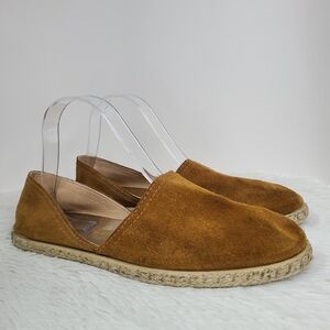 Saks Fifth Avenue Tan Suede Espadrilles Flats sz 40 Women's 10